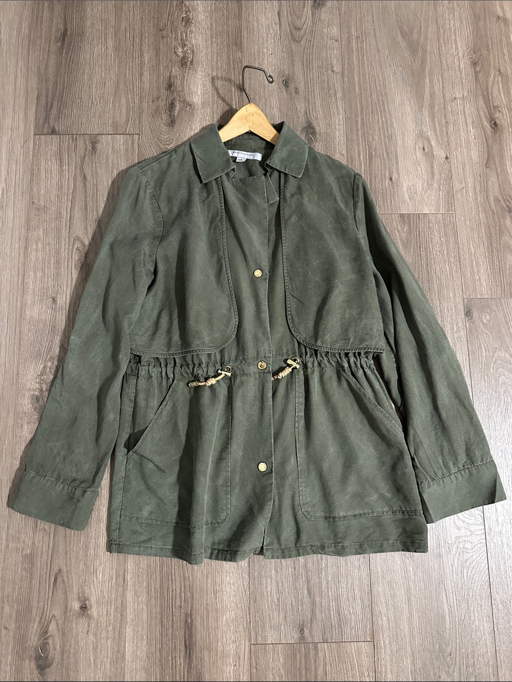 Marc New York Olive Green Utility Drawstring Jacket Size Small